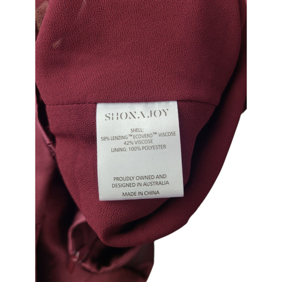 Shona Joy Elia Open Back Tie Mini Dress Burgundy US Size 10 NWT - Picture 7 of 12